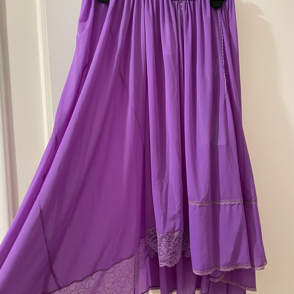 Lilac lavender Balenciaga Skirt, lace trim